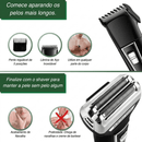 Barbeador Elétrico Kemei 3 em 1 – Barba, Cabelo e Pelos do Nariz | Recarregável Bivolt