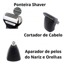 Barbeador Elétrico Kemei 3 em 1 – Barba, Cabelo e Pelos do Nariz | Recarregável Bivolt