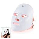 Sem fio 7 cores LED rosto beleza máquina fóton facial pescoço pele apertar rejuvenescimento facial pescoço máscara